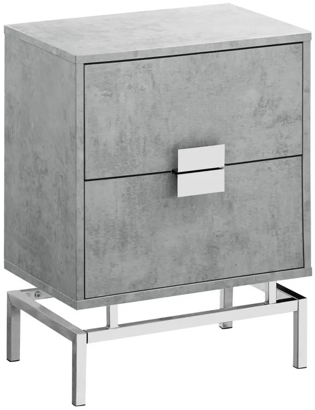 Monarch Specialties 2 Drawer Accent Table in Grey by Monarch Specialties