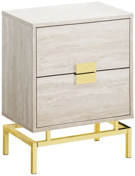 Monarch Specialties 2 Drawer Accent Table in Beige by Monarch Specialties