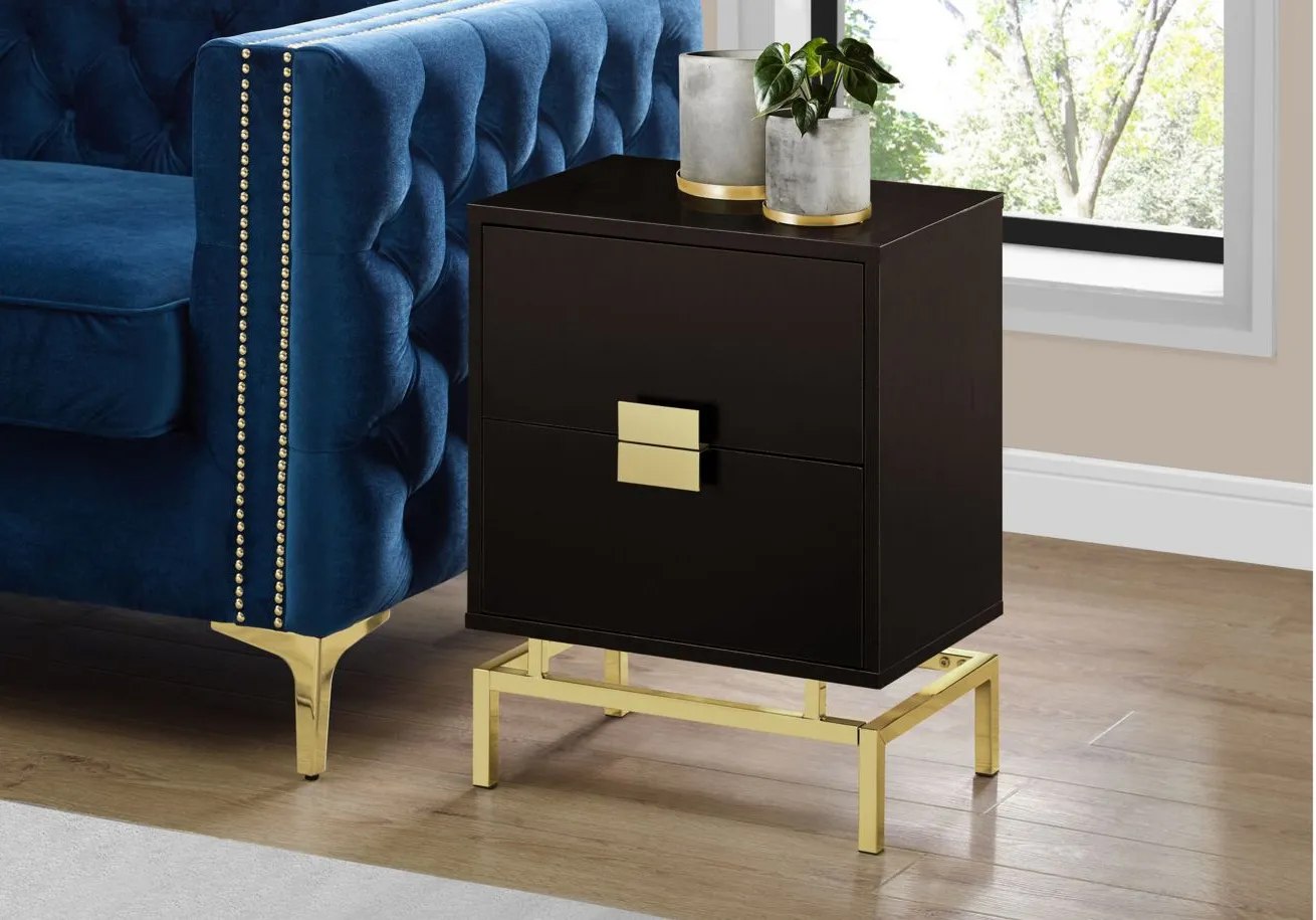 Monarch Specialties 2 Drawer Accent Table in Espresso by Monarch Specialties