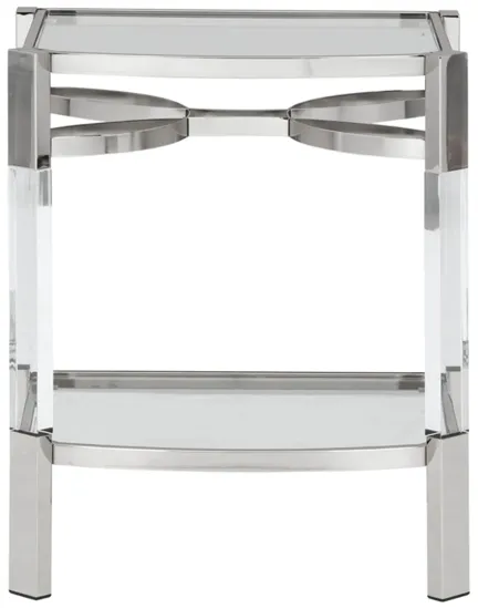 Metchek Accent Table in Clear/Silver by Ashley Express