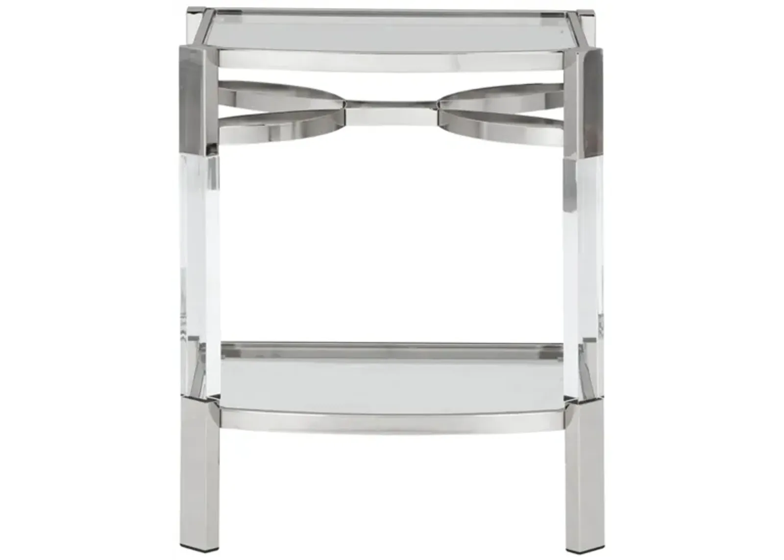 Metchek Accent Table in Clear/Silver by Ashley Express