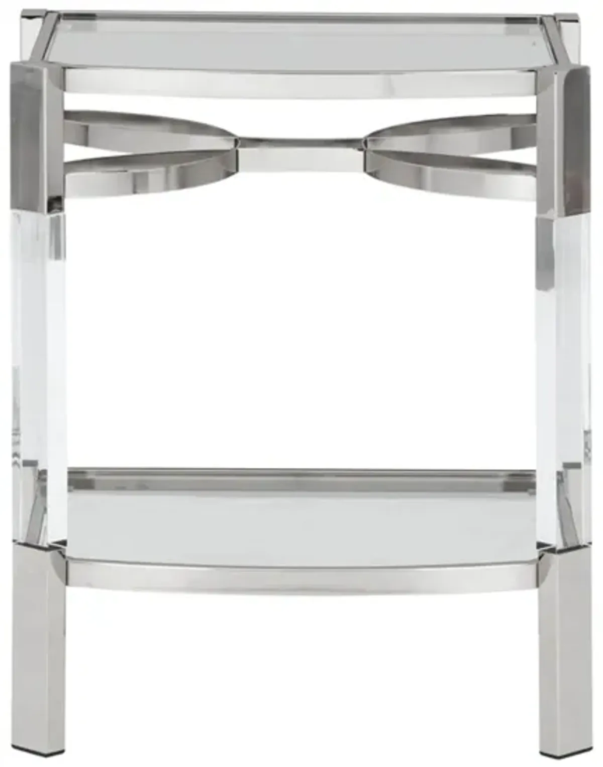 Metchek Accent Table in Clear/Silver by Ashley Express