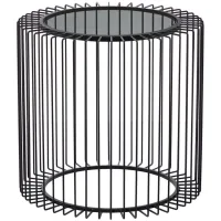 Ivy Collection Basket Accent Table in Black by UMA Enterprises