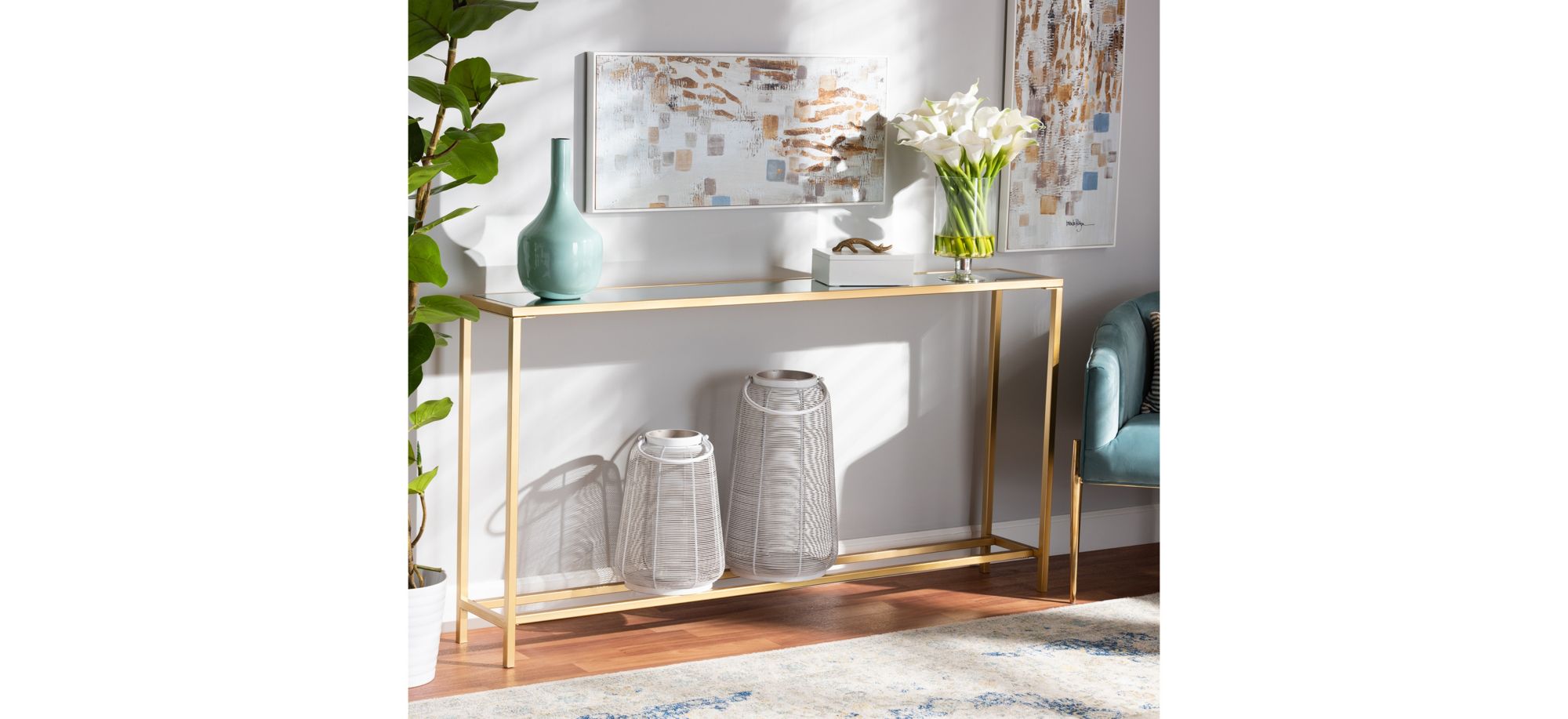 Alessa Console Table in Gold by Wholesale Interiors