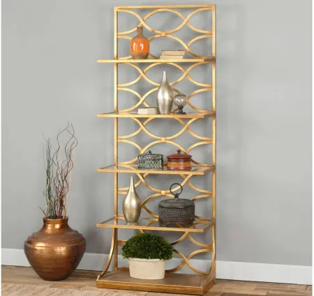 Lashaya Etagere in Gold by Uttermost