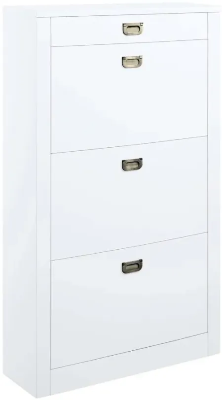 Pagan Shoe Cabinet in White High Gloss by Acme Furniture Industry