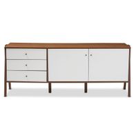 Harlow Sideboard Storage Cabinet in "Walnut" Brown/White by Wholesale Interiors