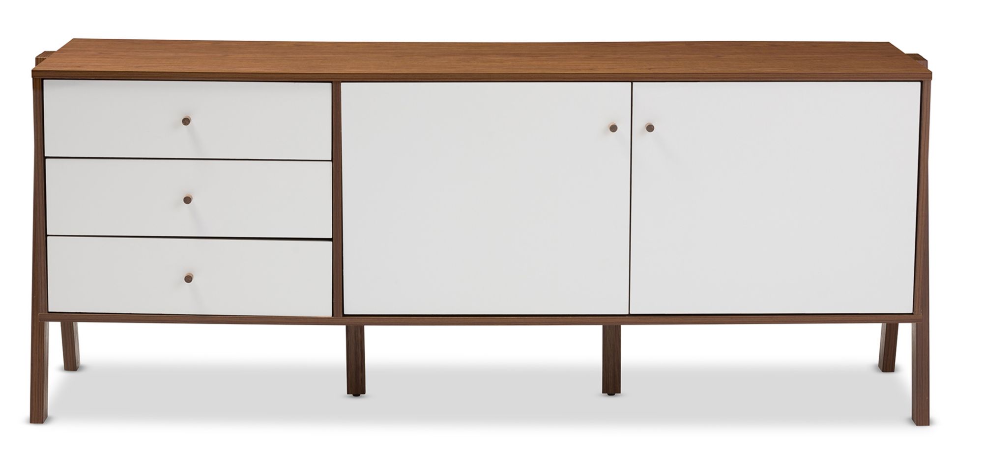 Harlow Sideboard Storage Cabinet in "Walnut" Brown/White by Wholesale Interiors