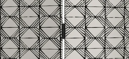 Bucharest Room Divider in Gray/Geometric Print/Black by Skyline