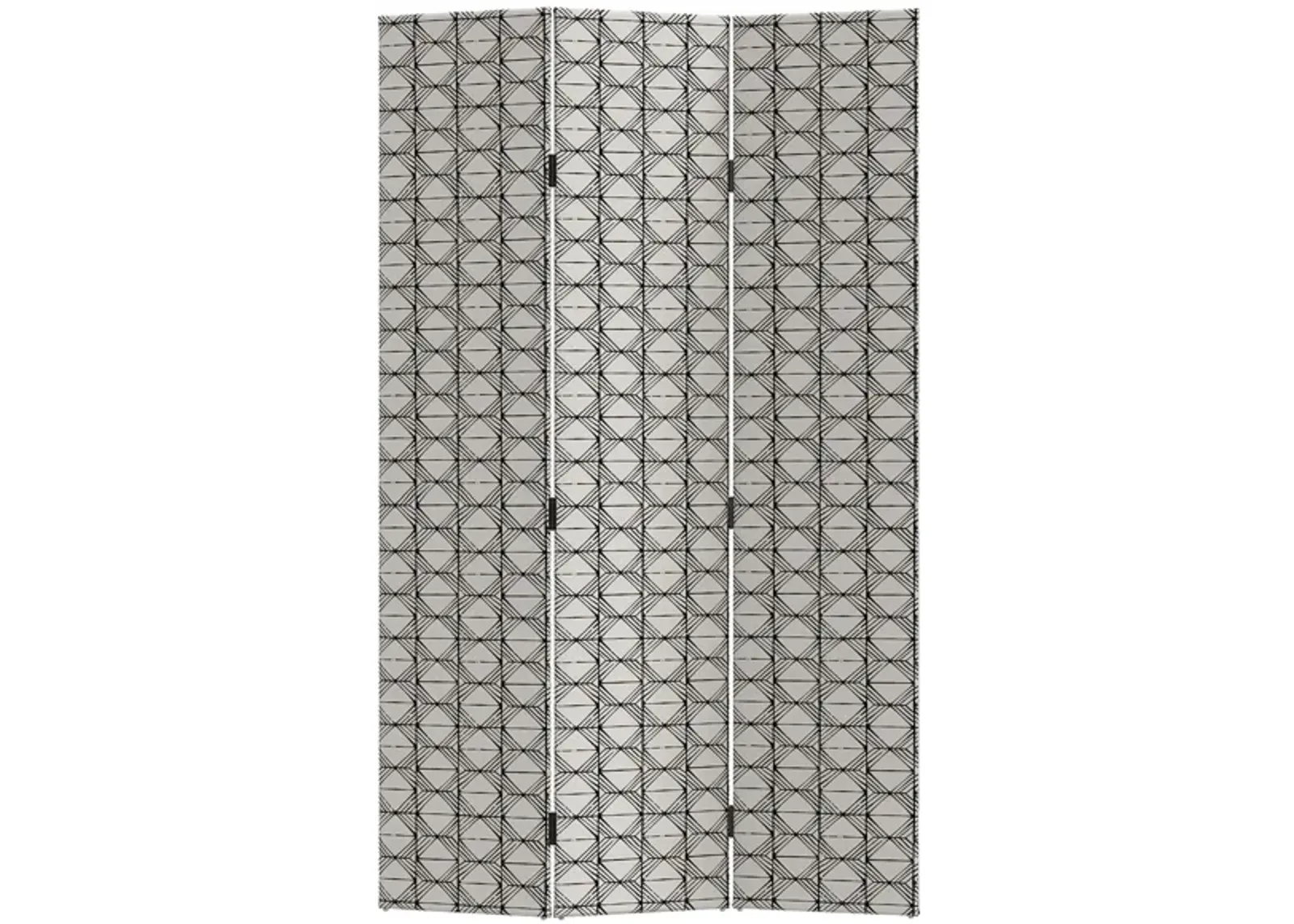 Bucharest Room Divider in Gray/Geometric Print/Black by Skyline