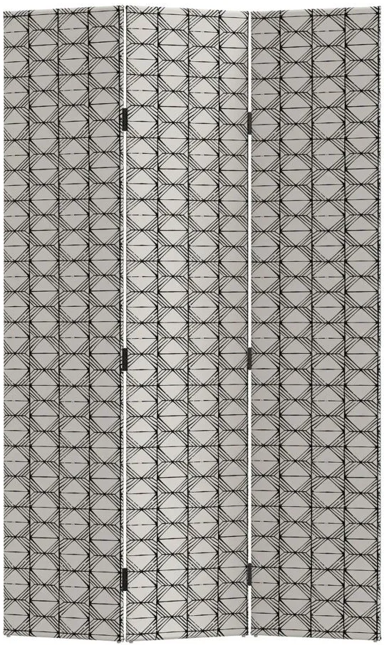 Bucharest Room Divider in Gray/Geometric Print/Black by Skyline