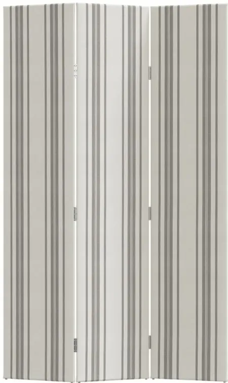 Bucharest Room Divider in Gray Stripe/Off-White by Skyline
