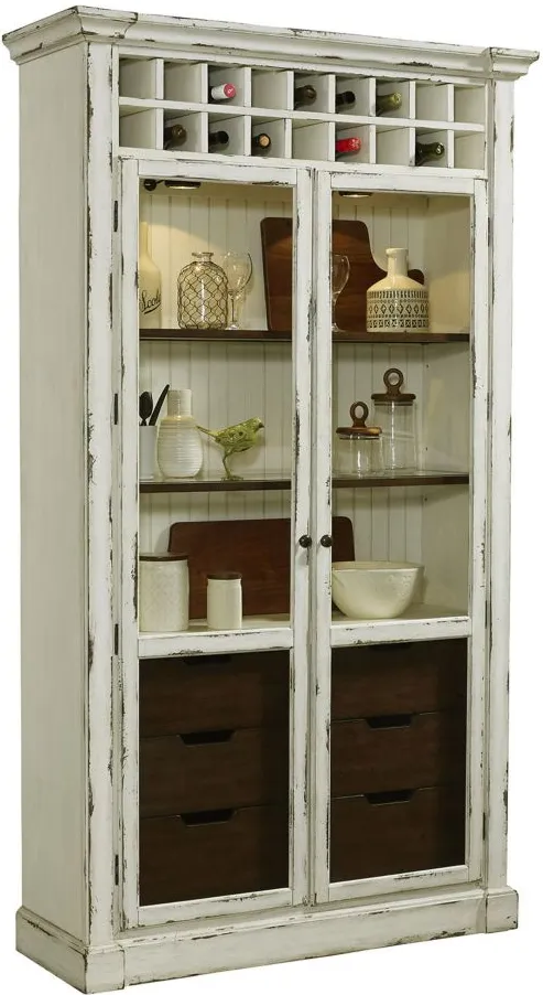 Pulaski Display Curio Cabinet with Wine Storage in White by Bellanest.