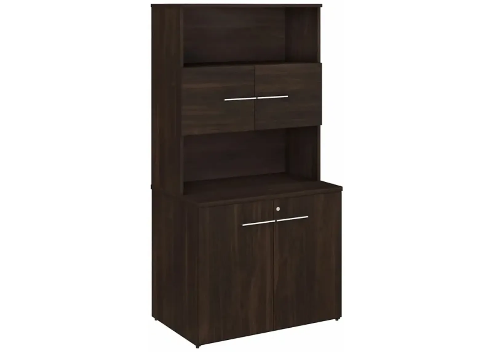 Office 500 36W Tall Storage Cabinet in Black Walnut by Bush Industries