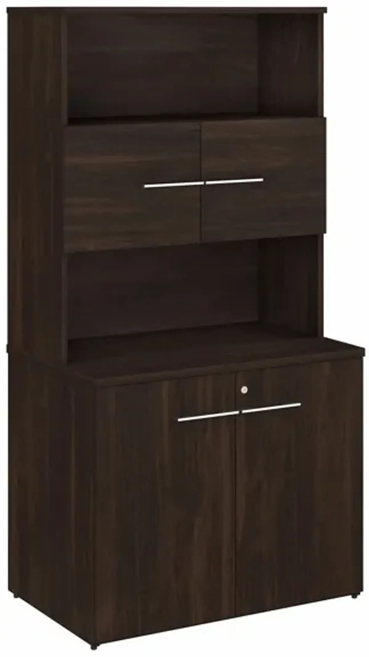 Office 500 36W Tall Storage Cabinet in Black Walnut by Bush Industries