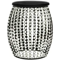 Ivy Collection Embossed Accent Table in Black by UMA Enterprises
