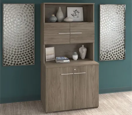 Office 500 36W Tall Storage Cabinet in Modern Hickory by Bush Industries