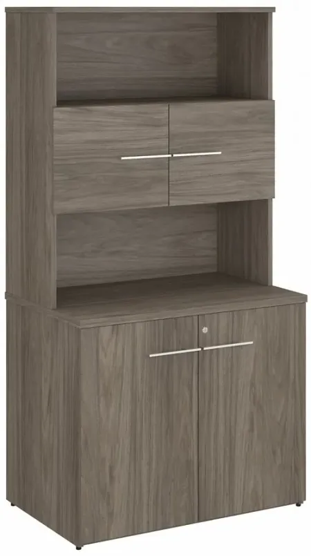 Office 500 36W Tall Storage Cabinet in Modern Hickory by Bush Industries