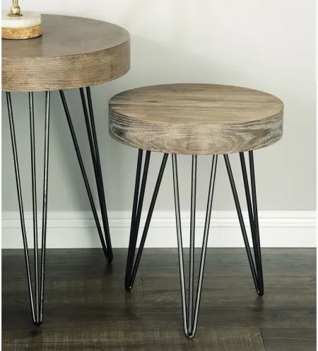 Ivy Collection Hairpin Accent Table in Brown by UMA Enterprises