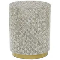 Ivy Collection Shell Accent Table in Gray by UMA Enterprises
