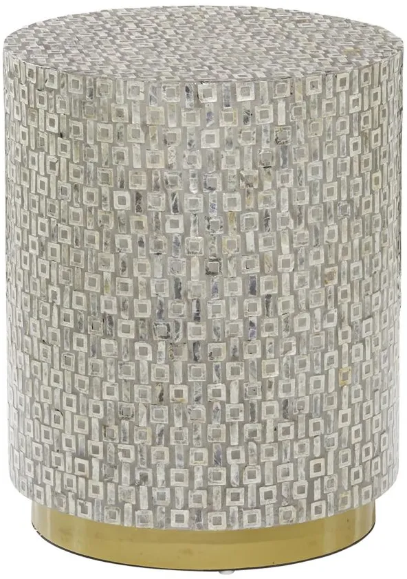 Ivy Collection Shell Accent Table in Gray by UMA Enterprises