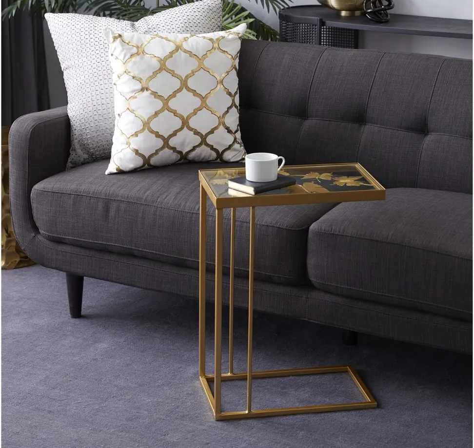 Ivy Collection C Accent Table in Gold by UMA Enterprises