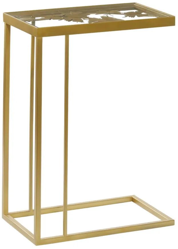 Ivy Collection C Accent Table in Gold by UMA Enterprises