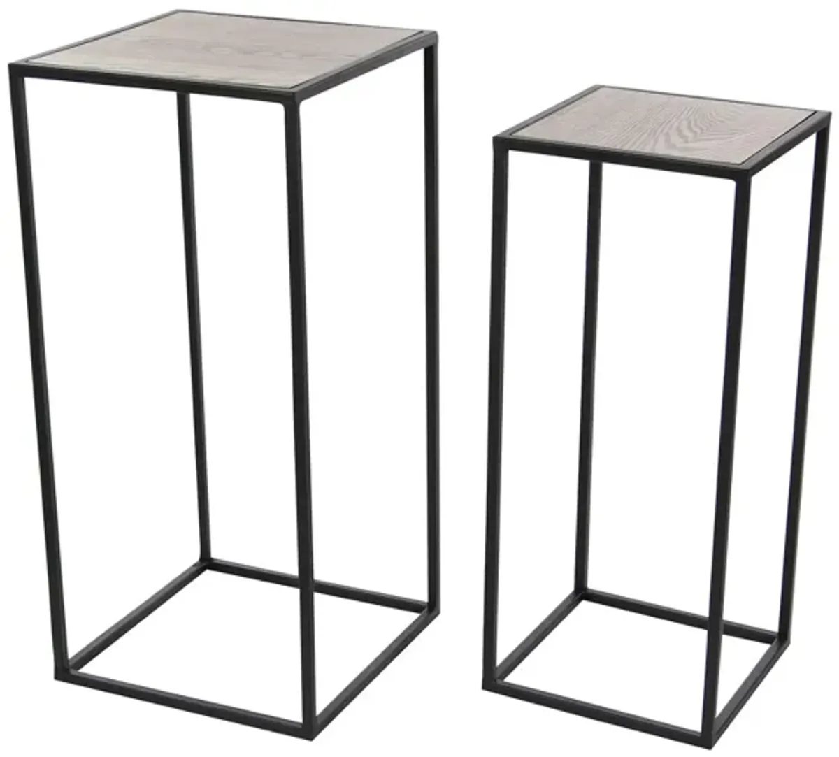 Ivy Collection Geometric Accent Table 2-pc. in Black by UMA Enterprises