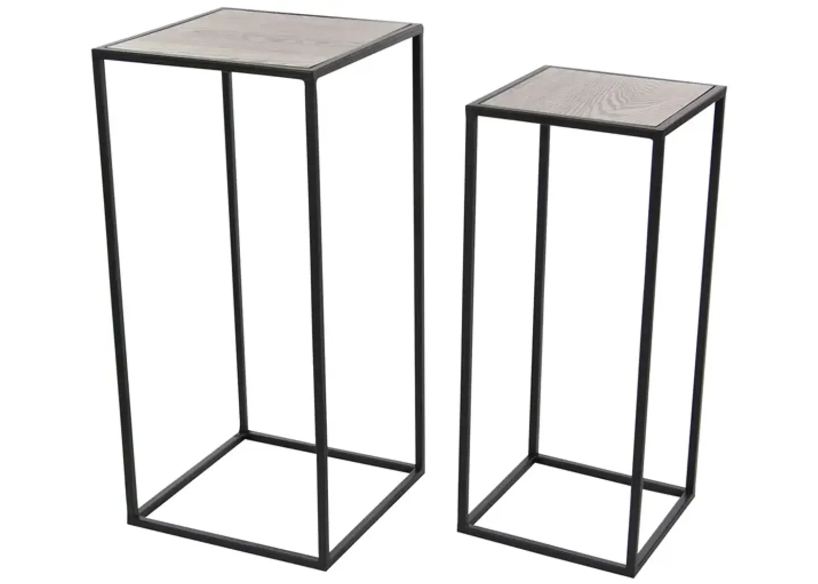 Ivy Collection Geometric Accent Table 2-pc. in Black by UMA Enterprises