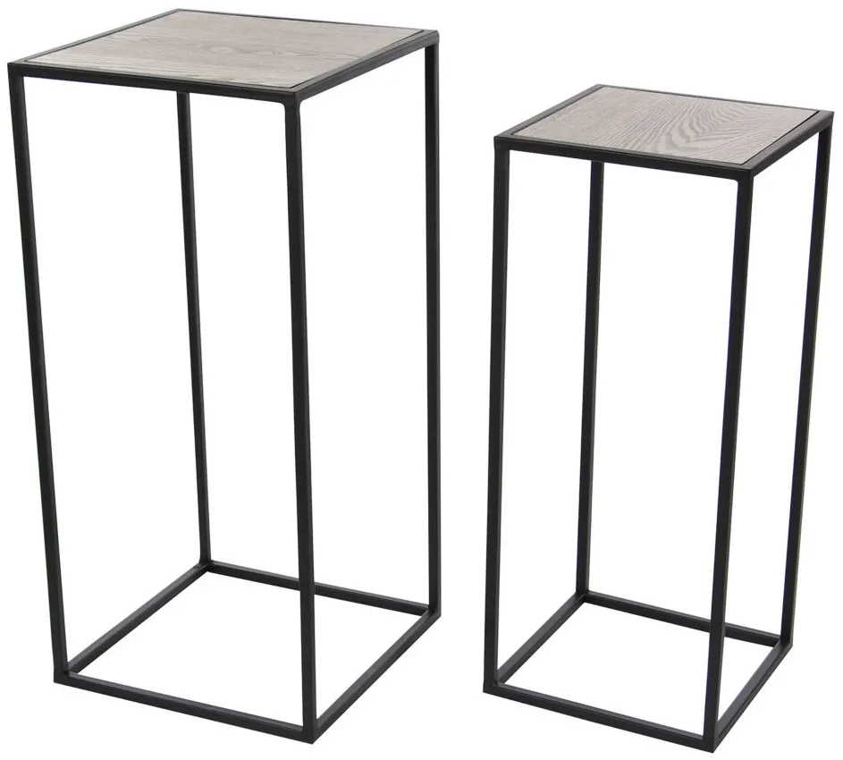 Ivy Collection Geometric Accent Table -2pc. in Black by UMA Enterprises