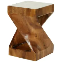 Ivy Collection Twist Accent Table in Brown by UMA Enterprises