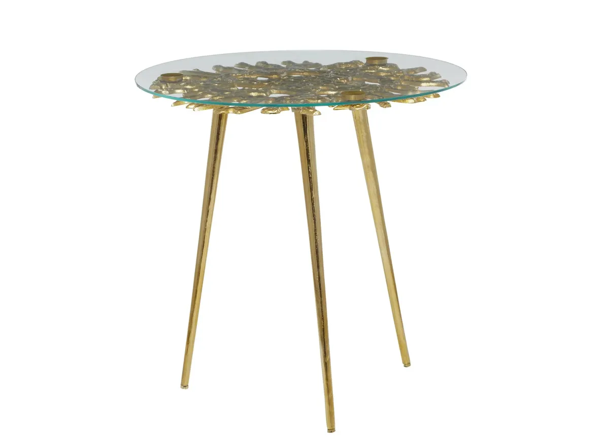 Ivy Collection Splash Accent Table in Gold by UMA Enterprises