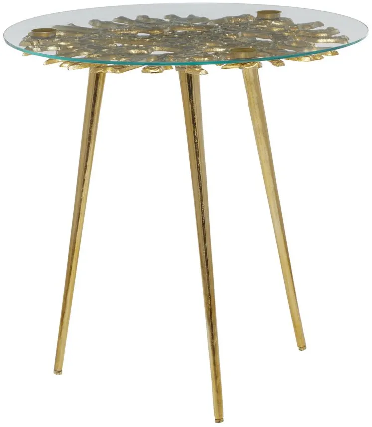 Ivy Collection Splash Accent Table in Gold by UMA Enterprises