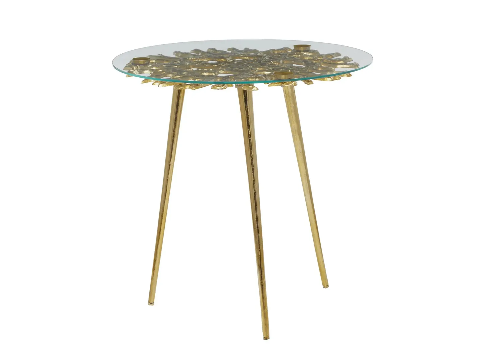 Ivy Collection Splash Accent Table in Gold by UMA Enterprises