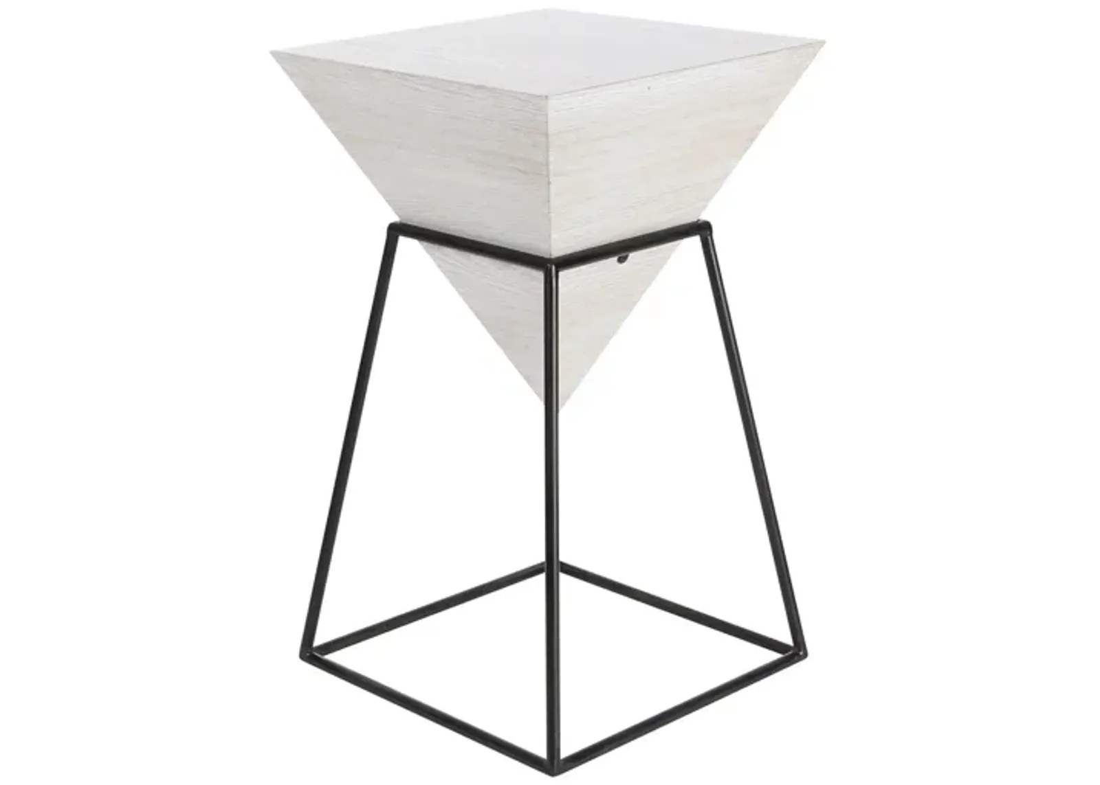 Ivy Collection Pyramid Accent Table in White by UMA Enterprises