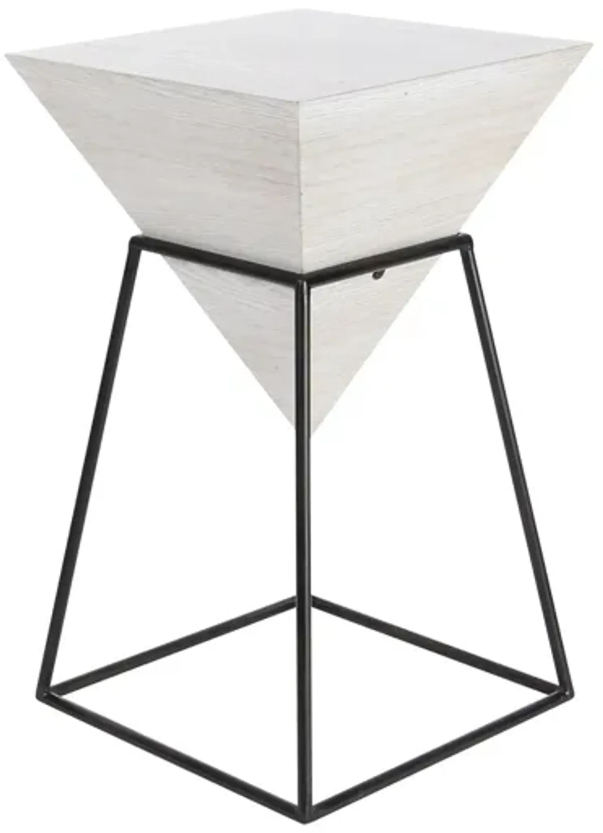 Ivy Collection Pyramid Accent Table in White by UMA Enterprises