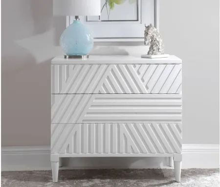 Caswell Drawer Chest in White by Uttermost
