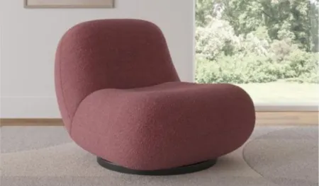 Cortney's Collection Boucle Swivel Chair in Berry by DOREL HOME FURNISHINGS