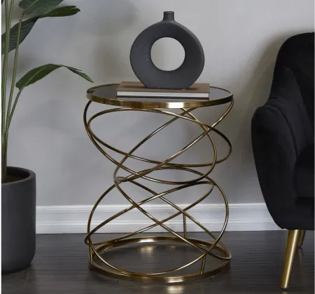Ivy Collection Swirl Accent Table in Black by UMA Enterprises