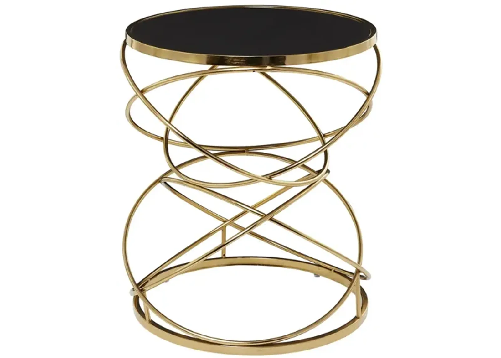 Ivy Collection Swirl Accent Table in Black by UMA Enterprises