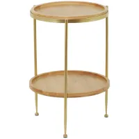 Ivy Collection 2-tier Accent Table in Brown by UMA Enterprises