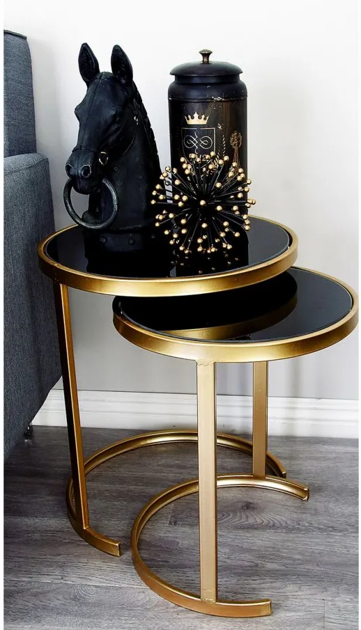 Ivy Collection Stack Accent Table -3pc. in Gold by UMA Enterprises