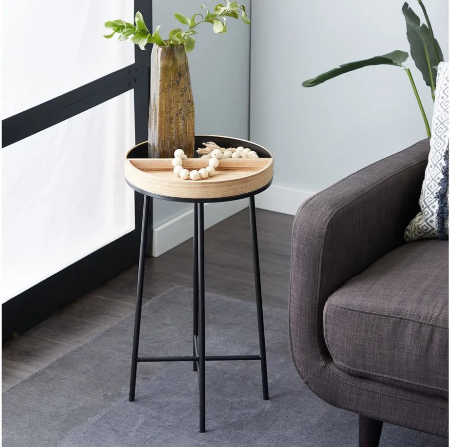 Ivy Collection Halfmoon Accent Table in Black by UMA Enterprises