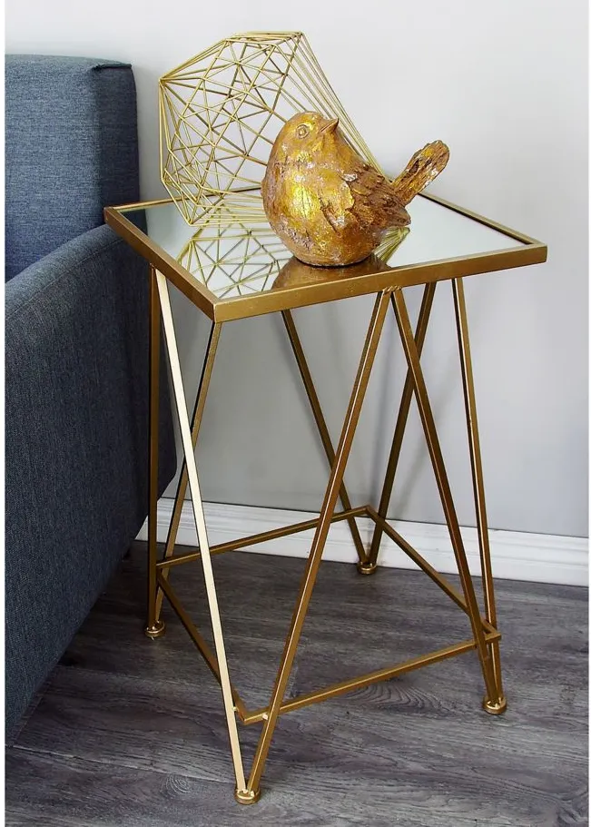 Ivy Collection Square Accent Table -2pc. in Gold by UMA Enterprises