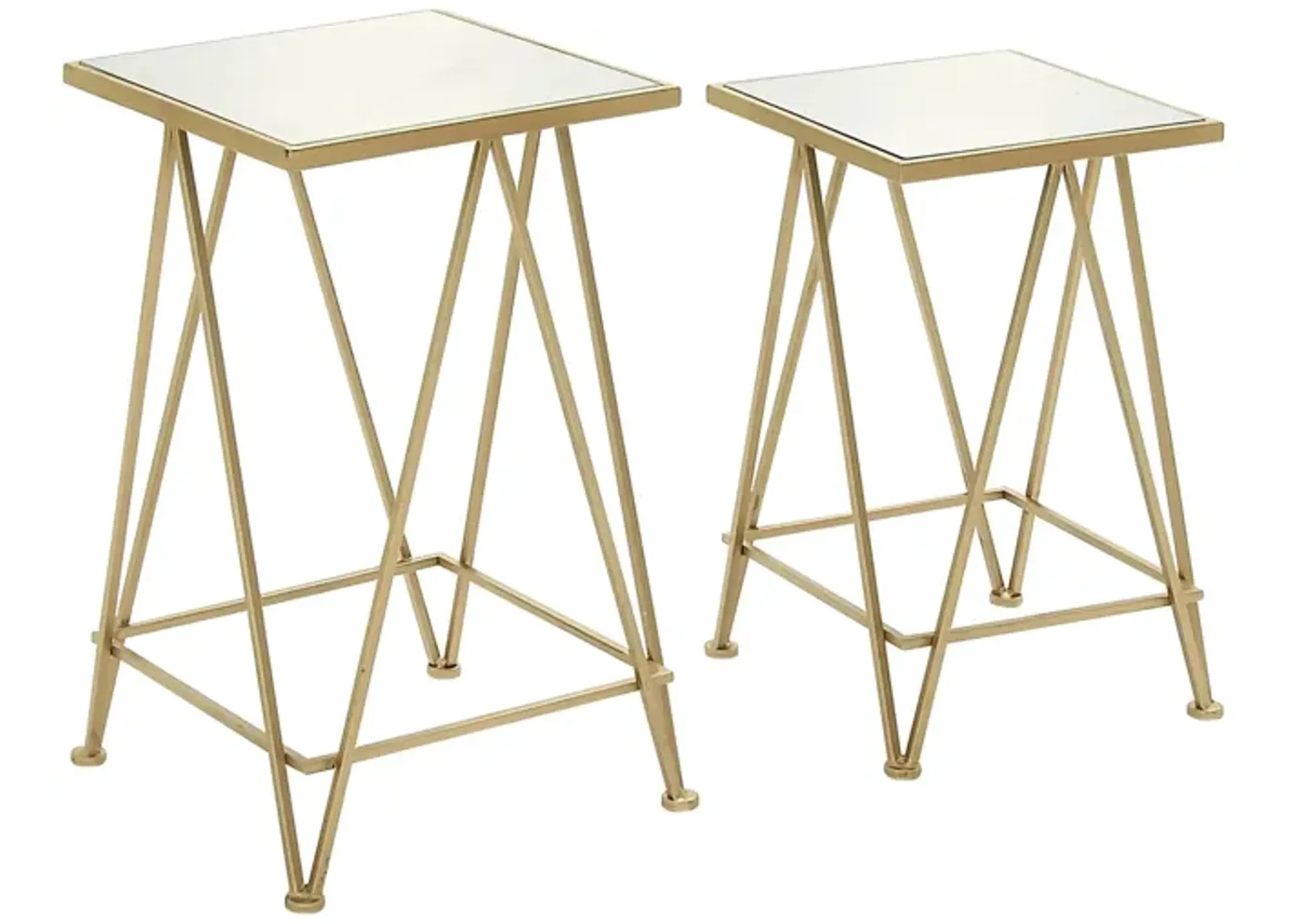 Ivy Collection Square Accent Table 2-pc. in Gold by UMA Enterprises