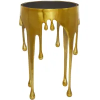 Ivy Collection Drip Accent Table in Gold by UMA Enterprises