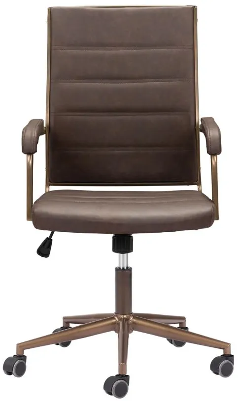 Auction Office Chair in Espresso, Bronze by Zuo Modern