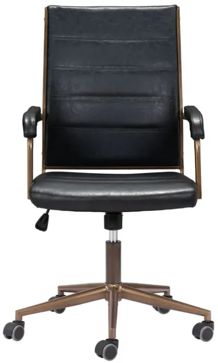 Auction Office Chair in Vintage Black, Bronze by Zuo Modern