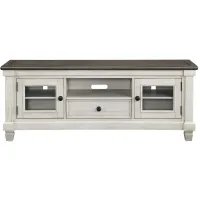 Lark TV Console in 2-Tone Finish (Antique White and Rosy Brown) by Homelegance
