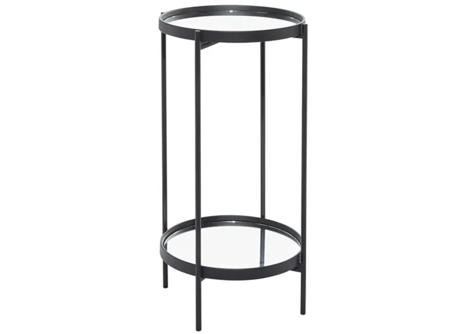 Ivy Collection Mirror Accent Table in Black by UMA Enterprises